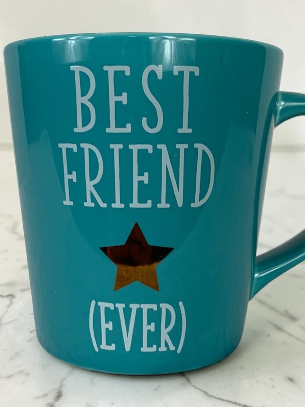 Indigo Best Friend Ever Teal Ceramic Coffee Mug Friendship Gift